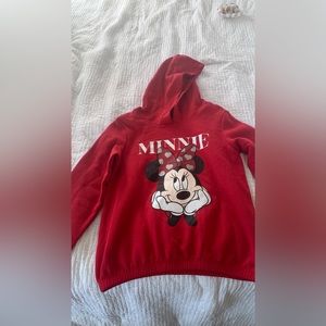 Minnie sweatshirt hoodie never worn. Soft inside, size girls 6 no tags